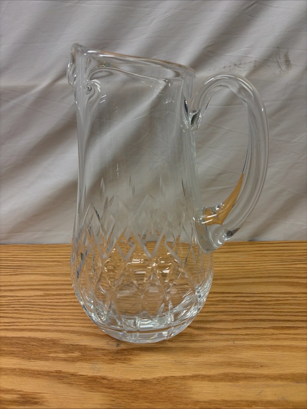 10.5” Mouth blown BLOCK Crystal Pitcher